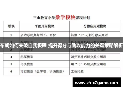 布朗如何突破自我极限 提升得分与助攻能力的关键策略解析